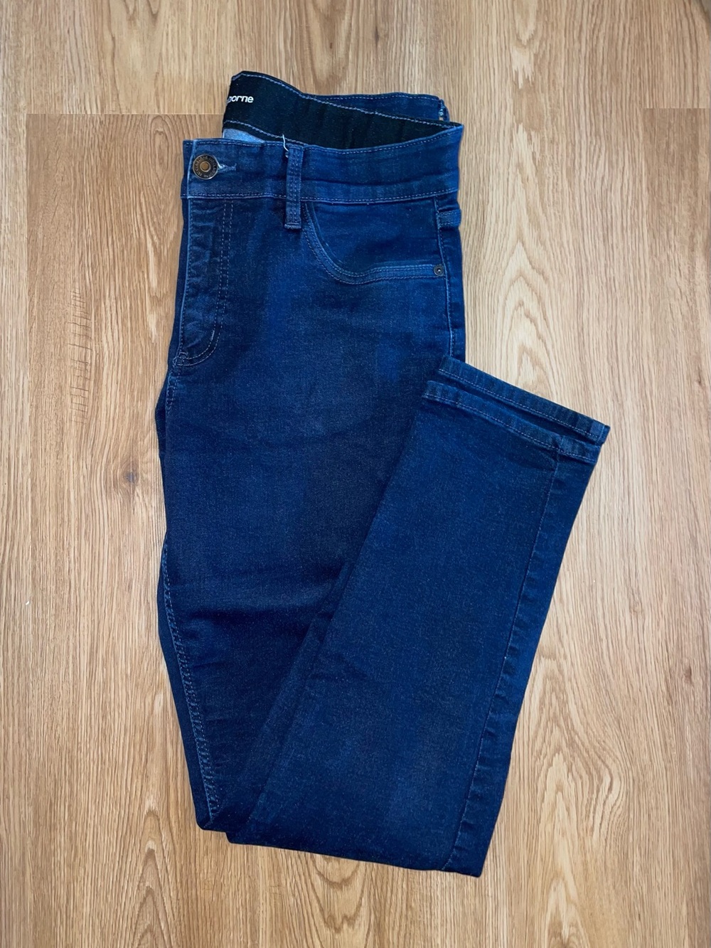 Women Dark Blue Stretch Jeans - Mid Rise